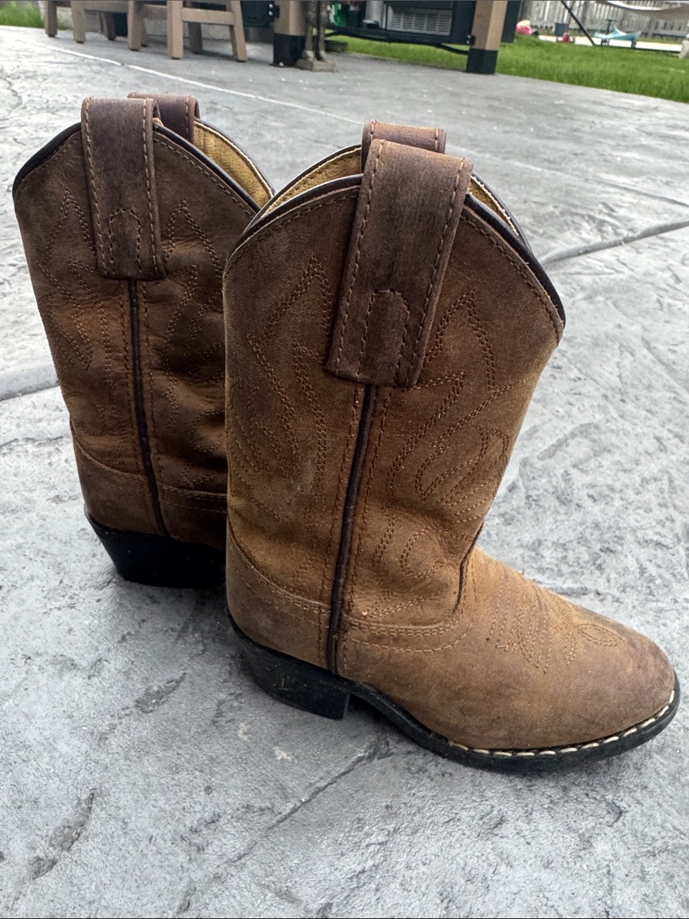 Kids Brown leather Cowboy Boots